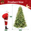 Arbre de Noël artificiel pré-éclairé avec lumières blanc chaud et embouts de branches mixtes en PVC / PE-1223990255
