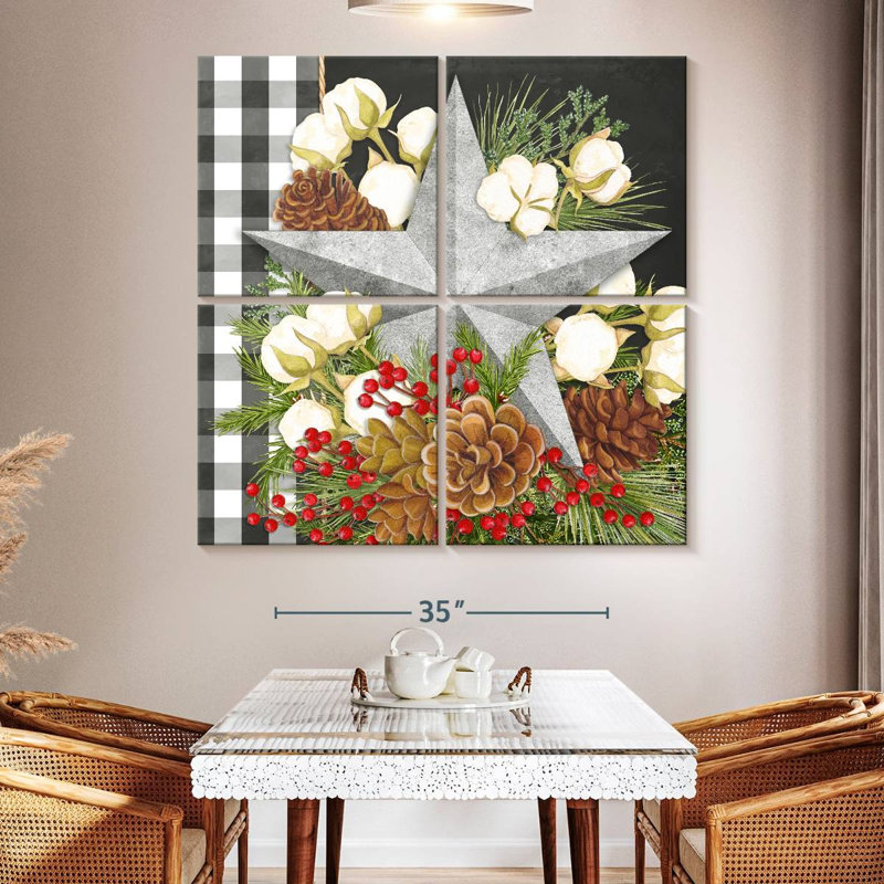 Lelend Gingham Balls II, 50" H x 50" W