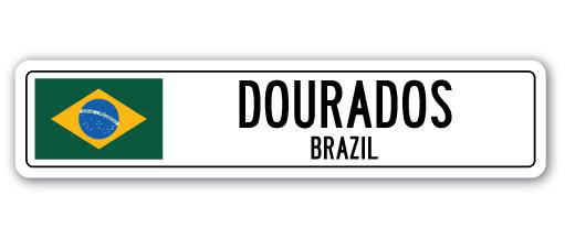 Plaque de rue Bergmann, Dourados, Brésil, H 7 po x l 30 po x P 1 po