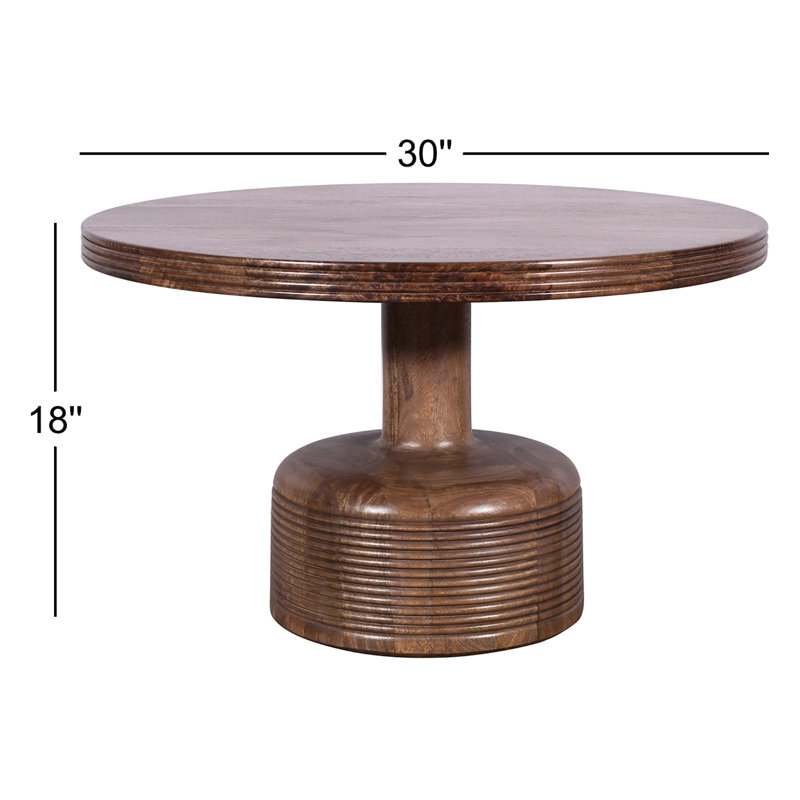 Table basse à piédestal en bois massif Rafaella