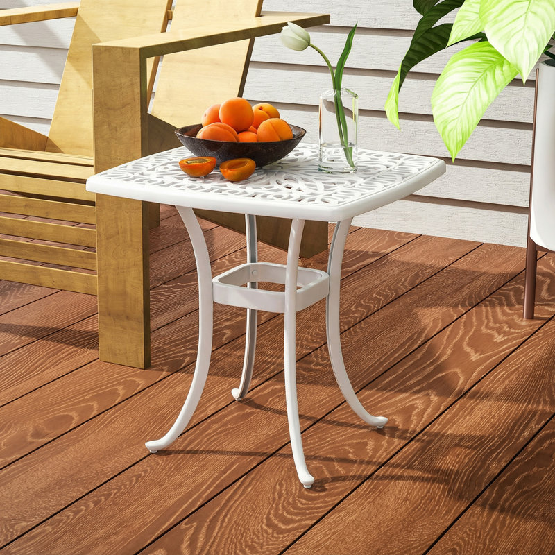Square Outdoor Side Table With Umbrella Hole , 54cm cm W 54cm cm D
