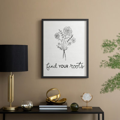 «Find Your Roots», reproduction encadrée en bois massif