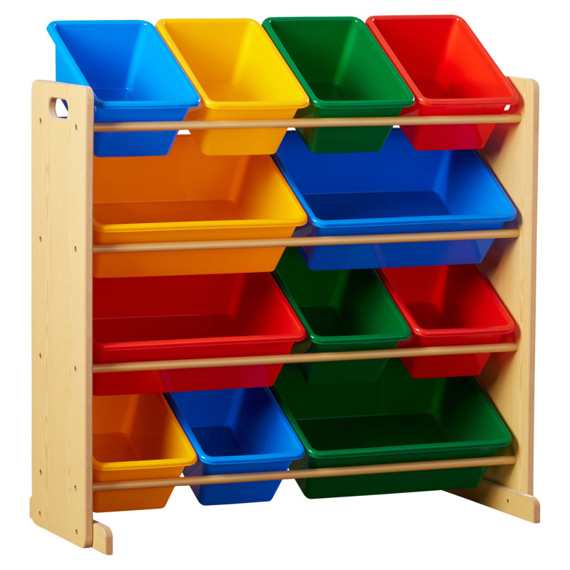 Organisateur de jouets avec bacs Rafael, Naturel / primaire