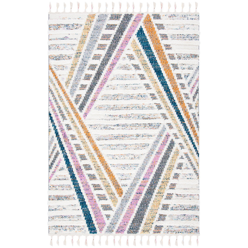 Tapis marocain à performance à poils longs Moroccan, Rectangle 8 pi x 10 pi