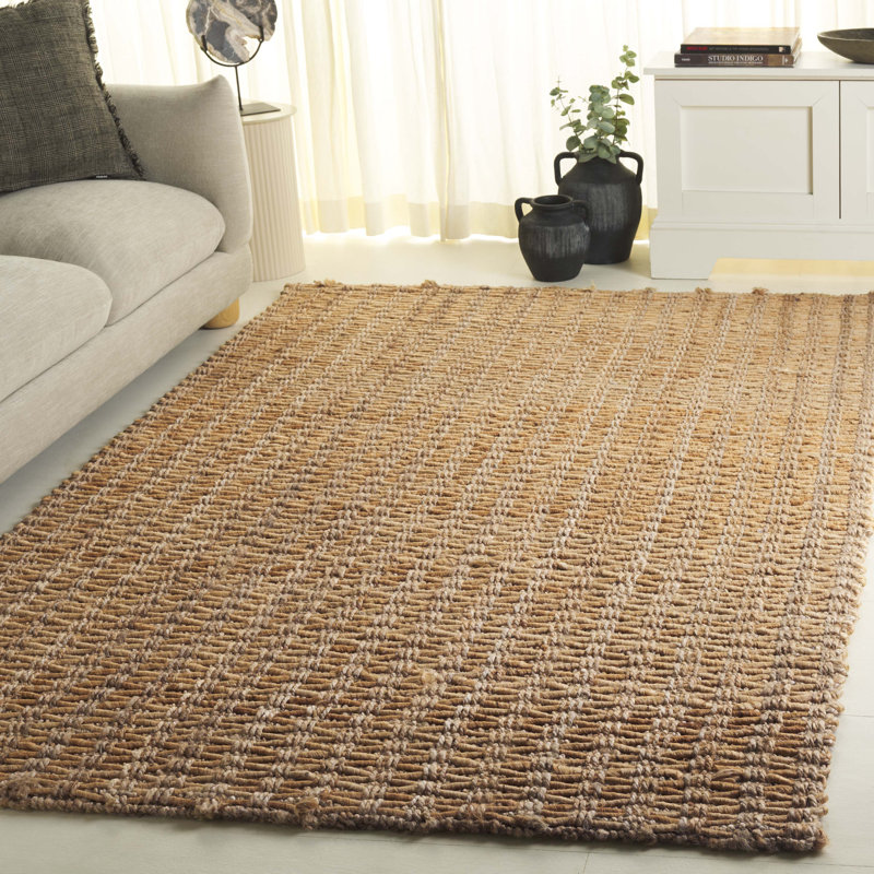Tapis d'intérieur en jute tissé à plat Natural Fiber, Rectangle de 5 pi x 8 pi