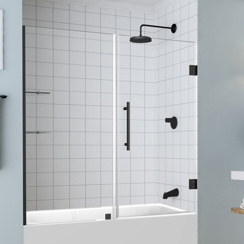 Belmore GS 60" x 60" Hinged Frameless Tub Door, Oil Rubbed Bronze