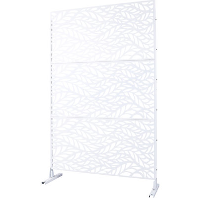 Écran d'intimité en métal H 76 po en métal - autoportant pour balcon, patio, terrasse Marvelous White Chic