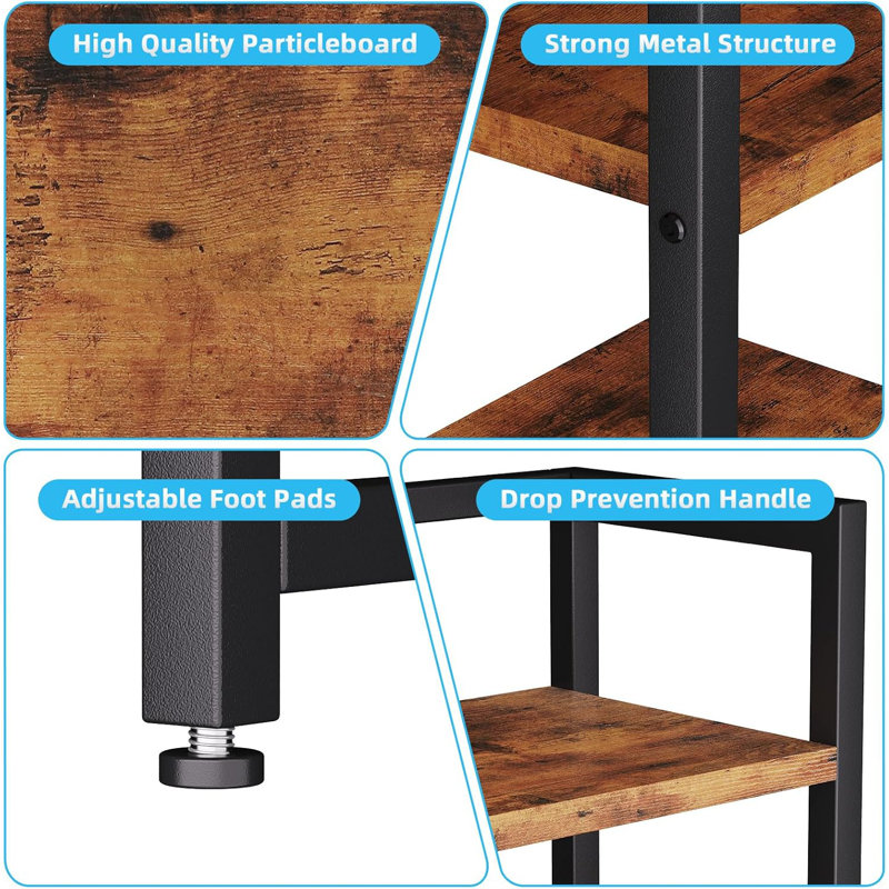 Desk Shelf with Drawer, 40" Desk Hutch for Computer Monitor,Black, Brown