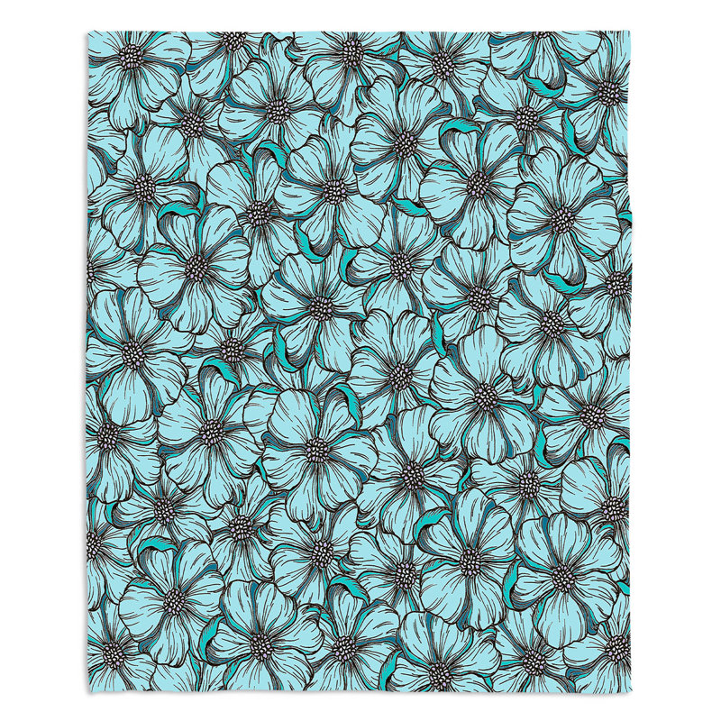 Couverture sherpa doux bleu turquoise sauvage, l 51 po x L 60 po