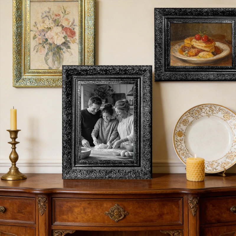 Cadre photo 1 pièce noir pour décor de photos et de bureau 5 po x 7 po, Noir, 1, L 5 po x H 7 po