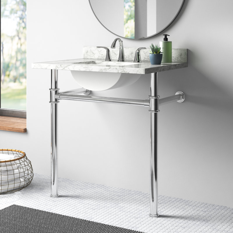 Kingston Brass Fauceture Stainless Steel Console Sink Legs, Polished Nickel