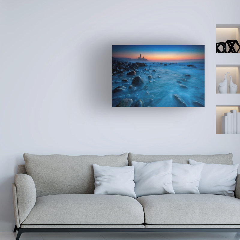 Art mural sur toile tendue - «Blue Tide» de Rick Berk pour décoration de salon, de chambre à coucher ou de bureau - 30 x 47