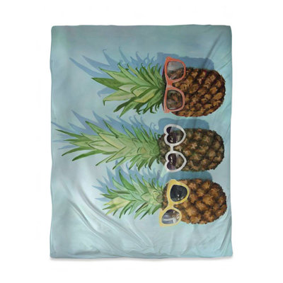 Exotic Gastronomy Twin Duvet Cover - Summer Pineapples Design
