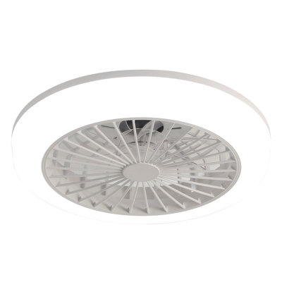 Ventilateur de plafond fermé de 18 pouces avec lumière et télécommande, ventilateur encastré moderne à profil bas sans pales pour la salle à manger de la cuisine de la chambre à coucher