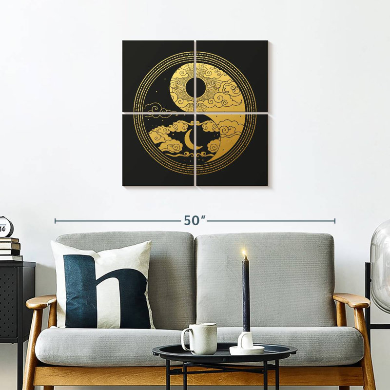 Oriental Yin Yang, H 26 po x l 26 po