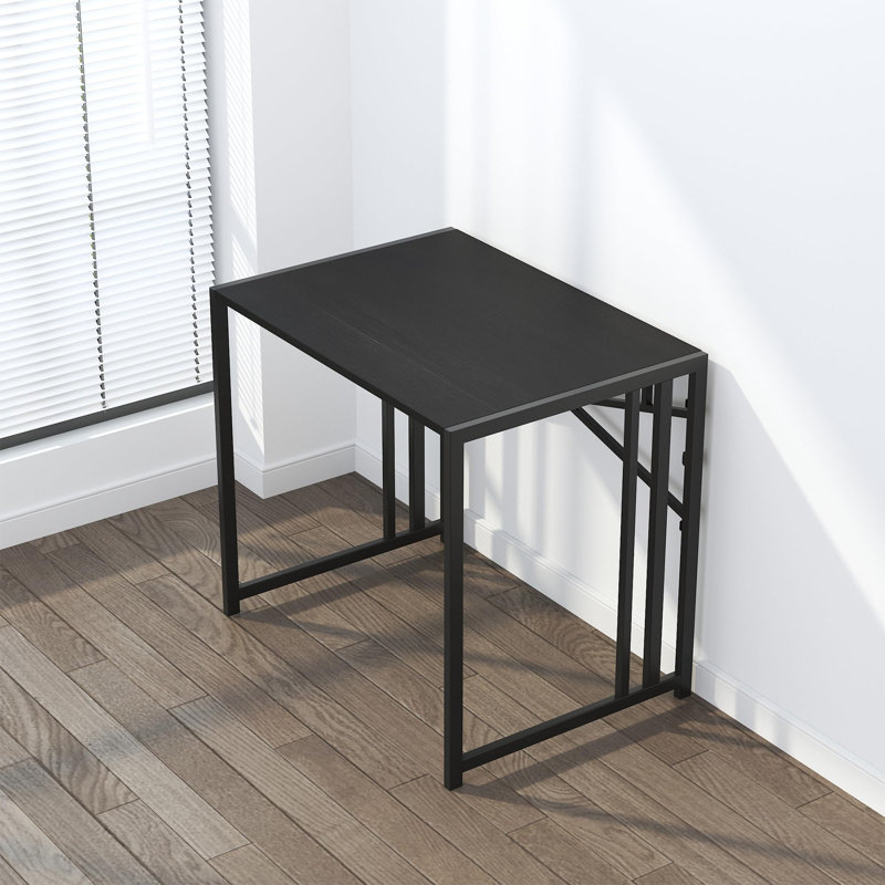 Metal Base Computer Desk, Black/Black