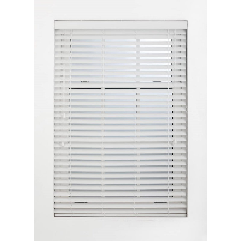 Fauxwood Venetian String Blind, White, 150 cm L x 240 cm W