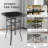 Bar Height Patio Table, High Top Outdoor Table with Tempered Glass Top, Rust-Proof Metal Frame, All-Weather High Top Table for Backyard, Garden, Poolside and Balcony