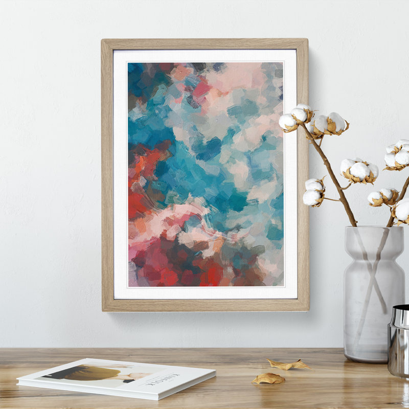 Roadrunner Abstract - Single Picture Frame Painting, 64cm H x 46cm W x 2cm D, Oak Framed