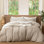 Ensemble de housse de couette légère avec fermeture à glissière 8 attaches 100% coton lavé MooMee