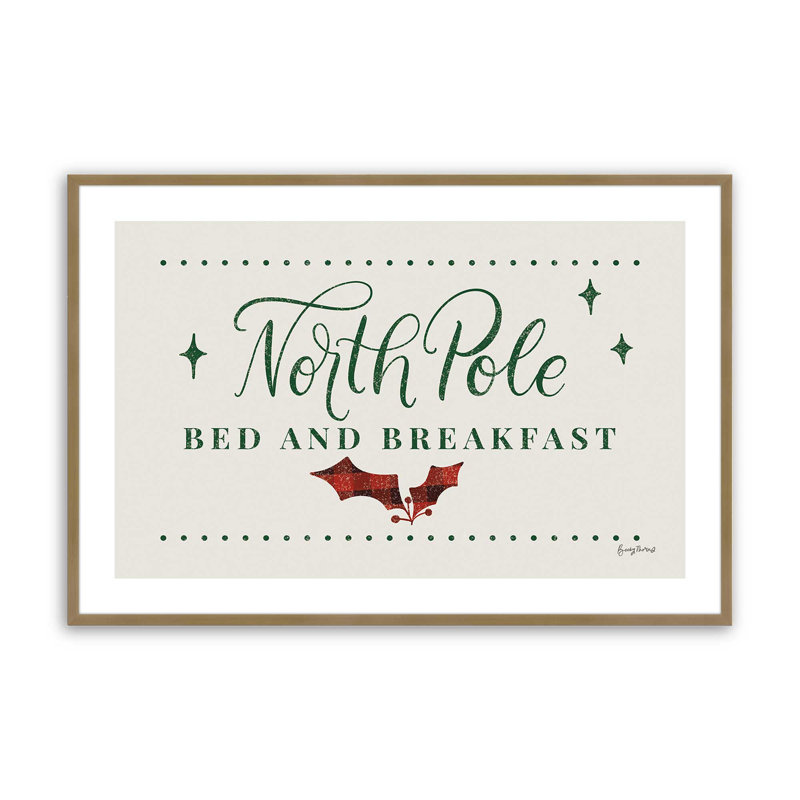 Imprimé de chambre d'hôte North Pole, Cadre doré brossé, H 12,25 po x l 15,25 po