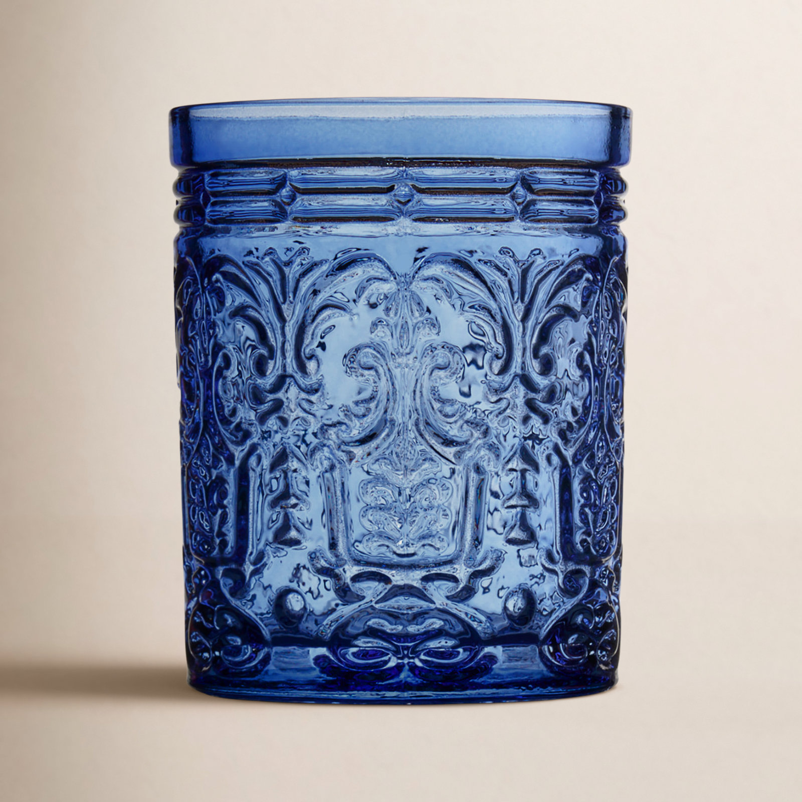 Jax Crystal Drinking Glass, Blue