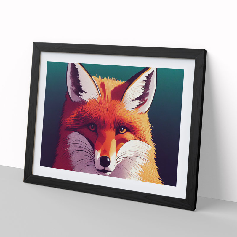 A Lush Fox - Framed Print, Black, 25cm H x 34cm W x 2cm D