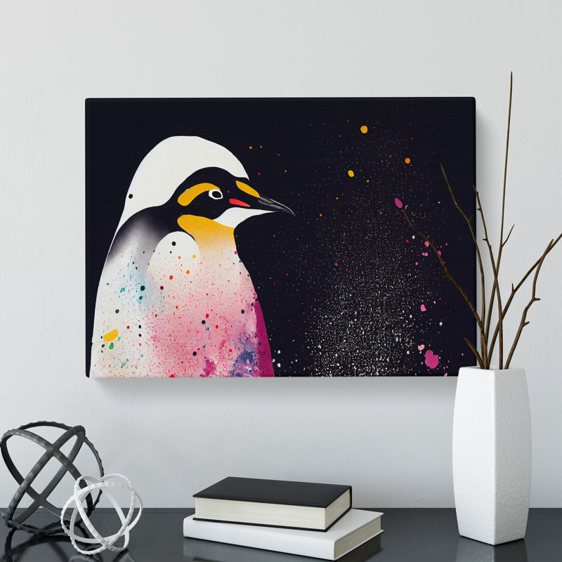 Painted Penguin Abstract - Wrapped Canvas, 35cm H x 50cm W x 3cm D
