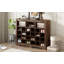 Console à 24 casiers, armoire à chaussures moderne avec base incurvée, buffet polyvalent de haute qualité