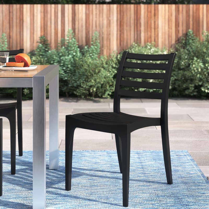 Chaise de terrasse empilable Ayvah, Noir