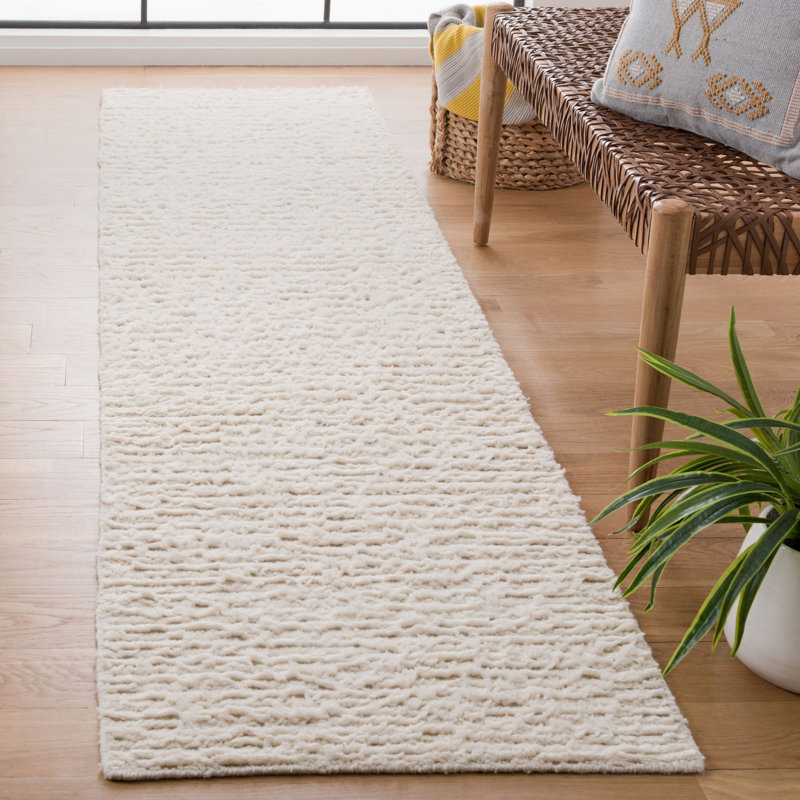 Tapis de performance uni tissé à la main Casablanca, Tapis de couloir 2 pi 3 po x 9 pi