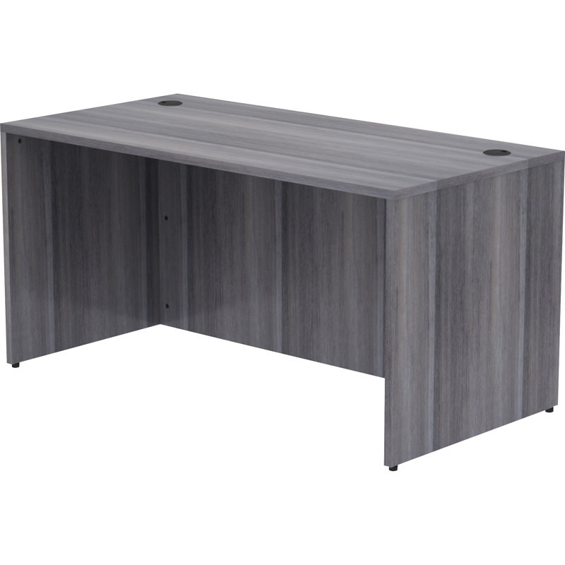 Weathered Charcoal Laminate Rectangular Desk Shell with PVC Edges