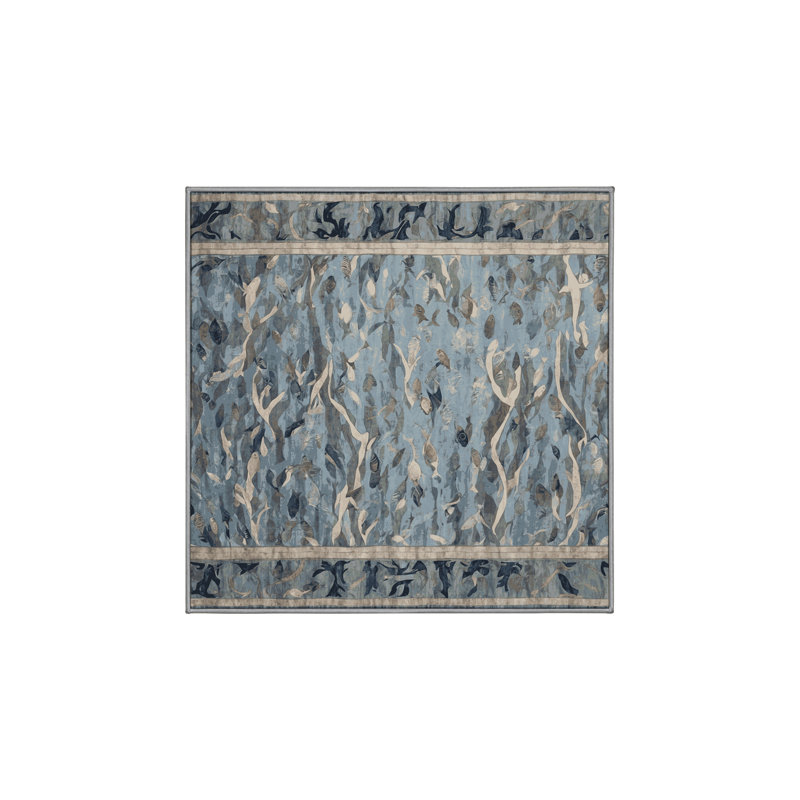 Tapis gris soyeux et moelleux, Carré 7 pi