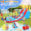 Parc aquatique gonflable Mega de 13 pi x 10 pi avec souffleur turbo de 52 W Adam - Combo de maison de rebond géante pour l'extérieur de 6,8 pi, glissoire de qualité commerciale et panier de basketball, parc aquatique de 350 lb pour 5 enfants