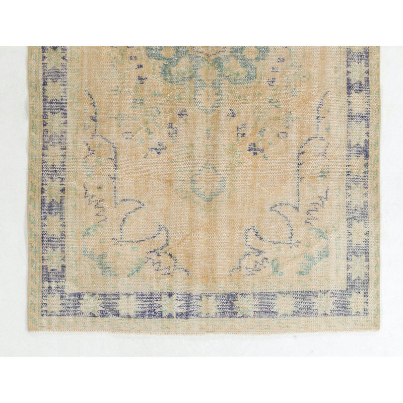 Tapis turc rétro fait à la main Oushak