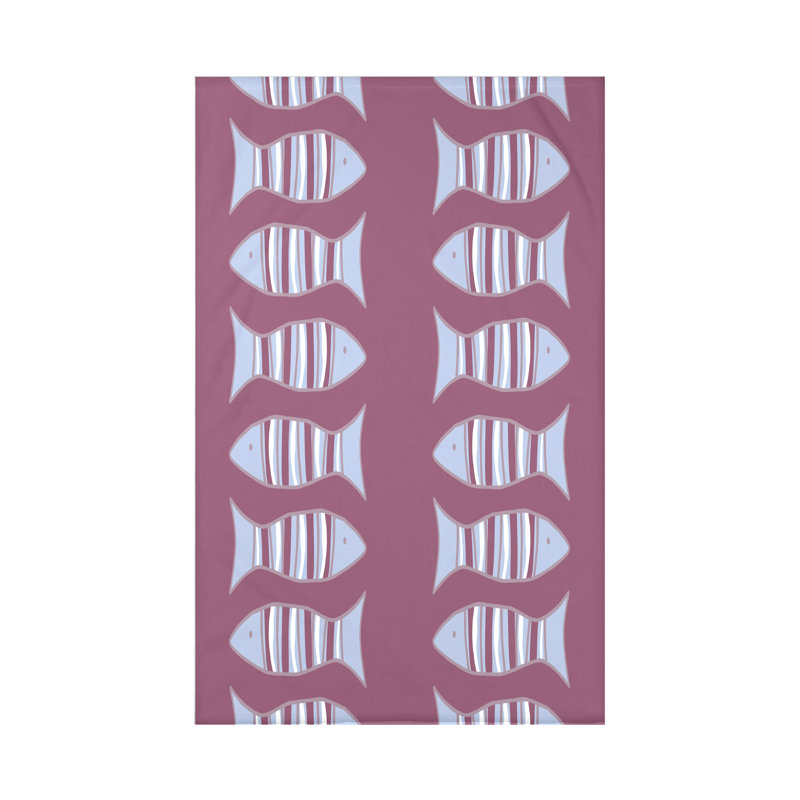 Jeté en molleton Quelque chose de poisson, L 60 po x l 50 po x P 0,5 po, Violet