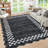 Scalloped Area Rugs Modern Bordered Accent Carpet,Non-Slip Floor Cover,Stain-Resistant Indoor Mat for Bedroom,Kitchen,Living Room-620051064-620051332