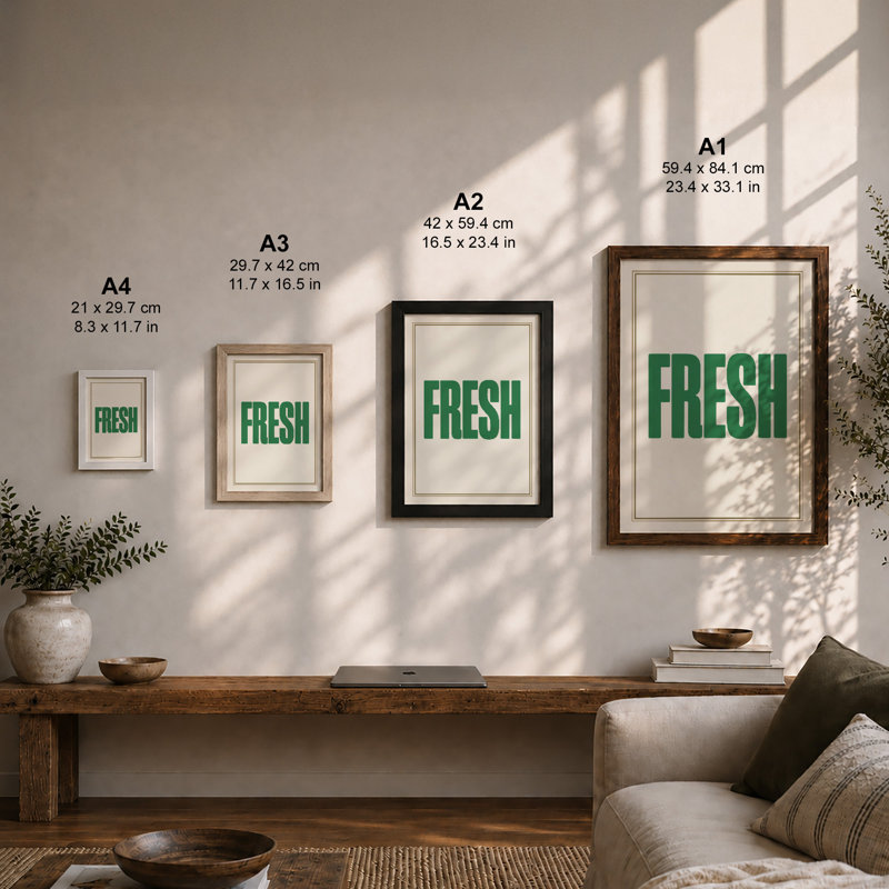 Fresh Typography - Framed Print, Walnut, A1 - 84.1 x 59.4 cm
