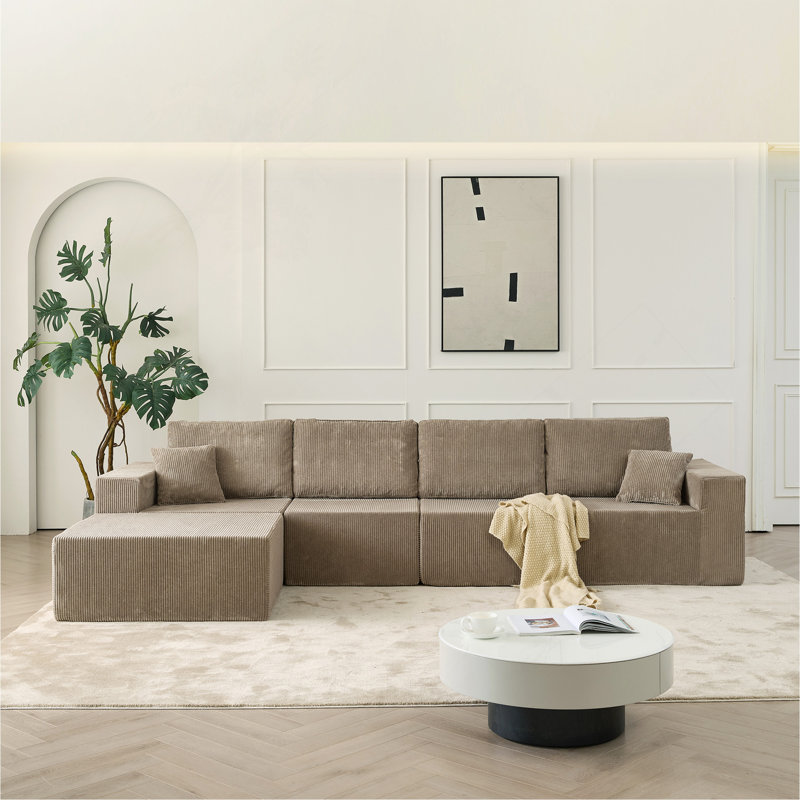 Canapé modulaire 139,3 po, Gris