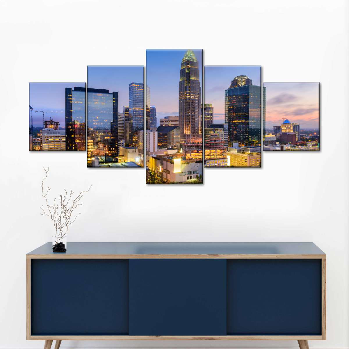 Ebern Designs Skylines And Cityscapes Charlotte Wall Art On Canvas 5 ...
