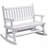 Heavy Duty Loveseat With Wide Curved Seats,Wood Rocking Chair With Log Design,For Patio, Backyard, Garden