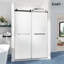 Porte de douche coulissante double sans cadre avec verre givré l 62-67 "x H 76"-126719521