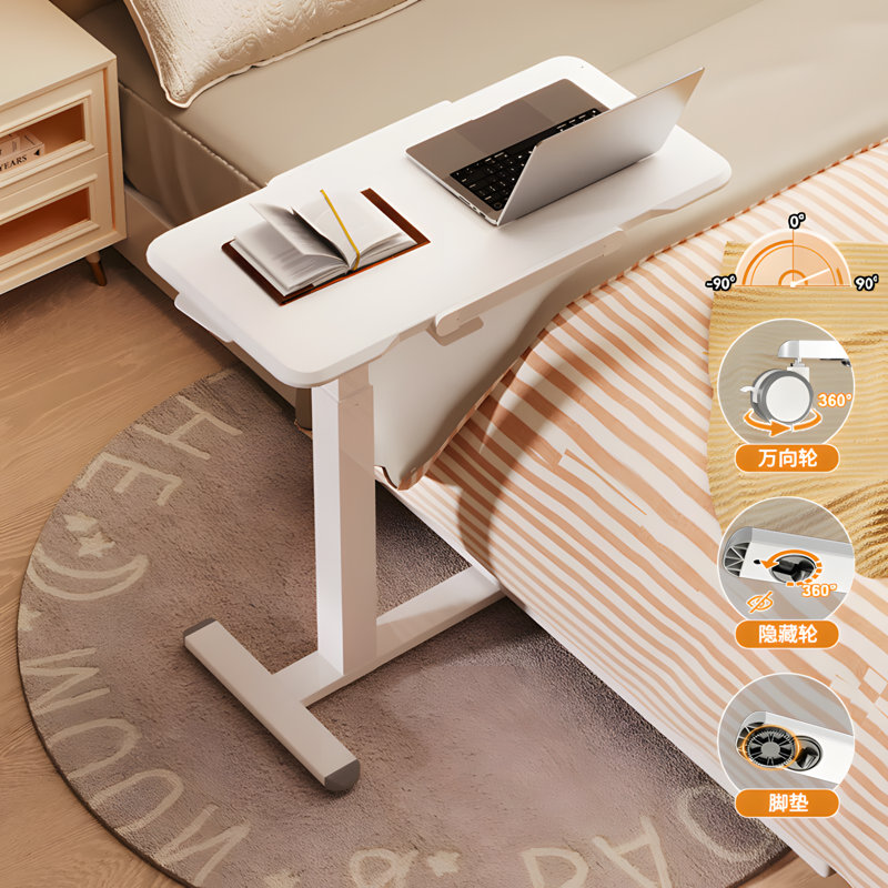 Bureau pour travailler debout ajustable avec dessus rabattable - table d'ordinateur portable pour lit, canapé, bureau - poste de travail pliable et mobile