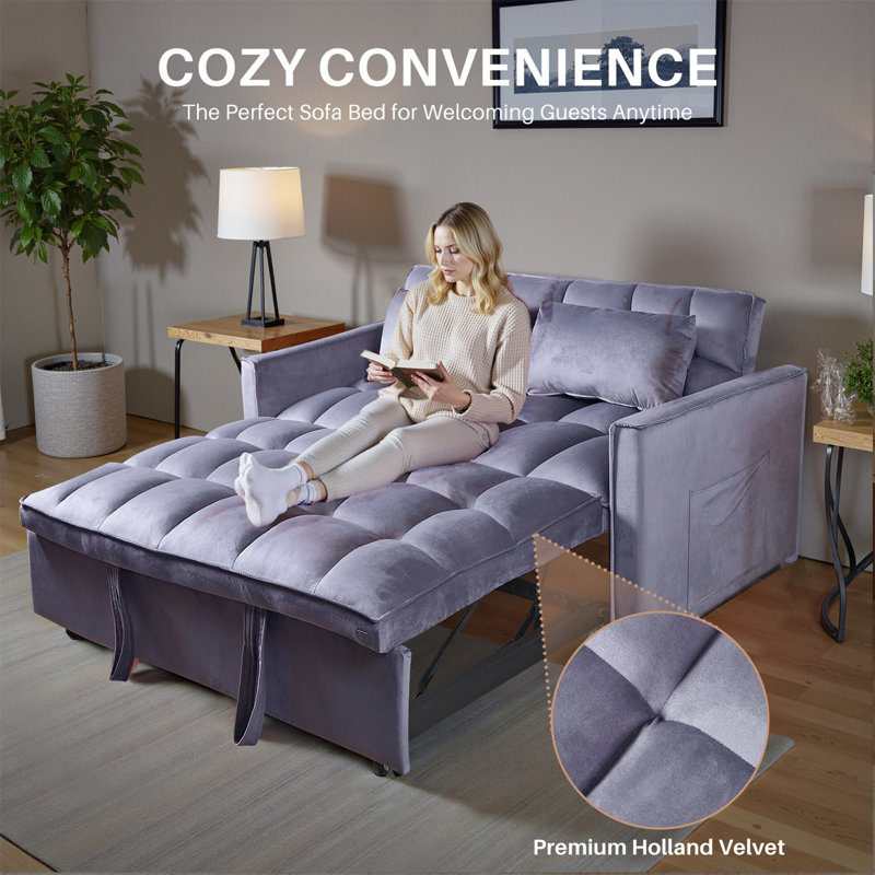 Montevia Sleeper Sofa, Sofa Bed- 2 in 1 Pull Out Couch Bed, Sofa Sleeper with Pull Out Bed, Darkt Gray