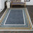Vandervliet Classic Coastal Mitred Stripe Reversible Machine-Washable Cream/Navy Indoor/Outdoor Rug-711333133