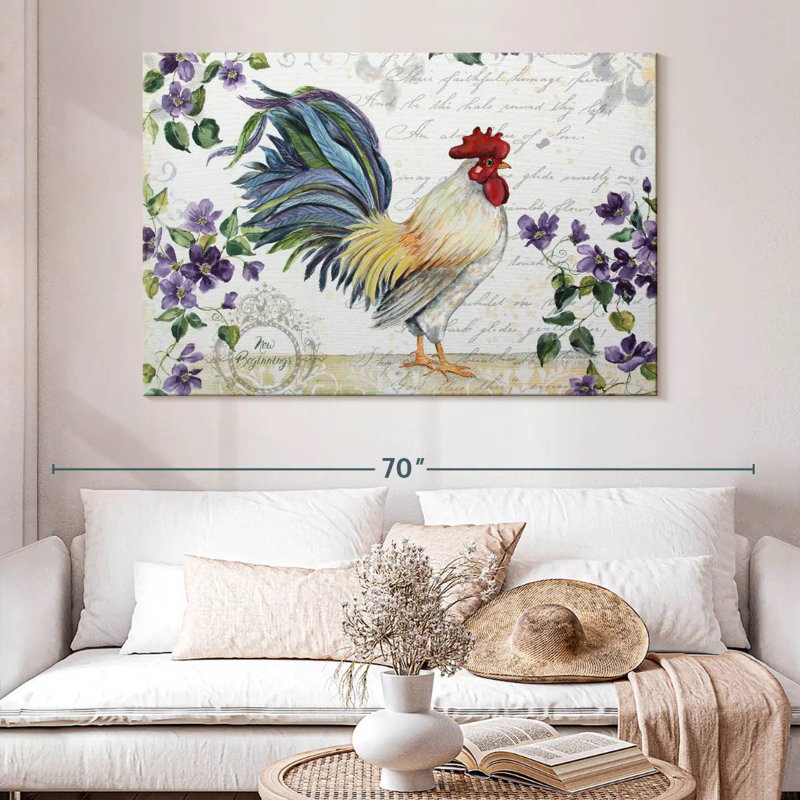 Seasonal Rooster I, 34" H x 51" W