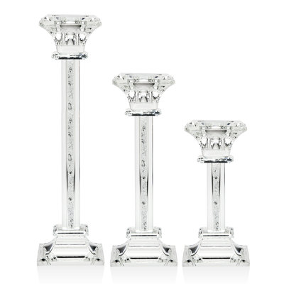 Ensemble de chandelles en verre 3 pièces