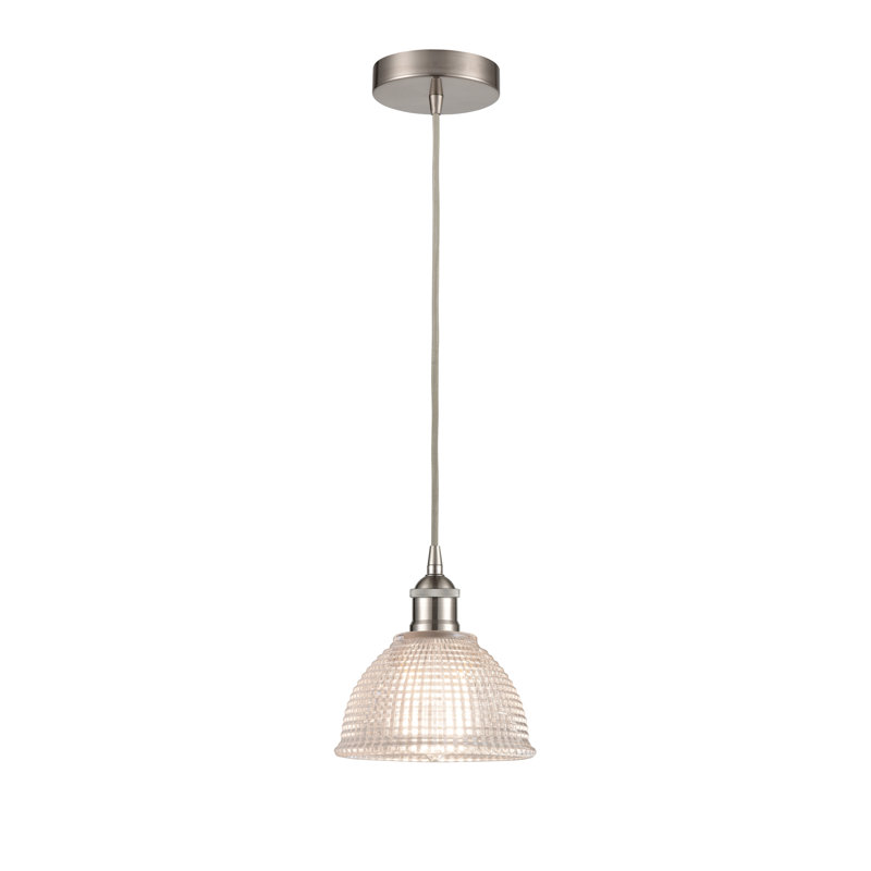 Luminaire suspendu en forme de dôme à 1 lumière Boba, Nickel satiné brossé