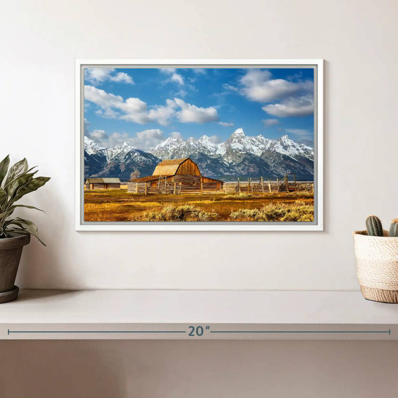 Teton Range Moulton Barn, Cadre flottant blanc, 13 po x 9 po