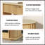 Table basse avec 2 tiroirs et tablette ouverte